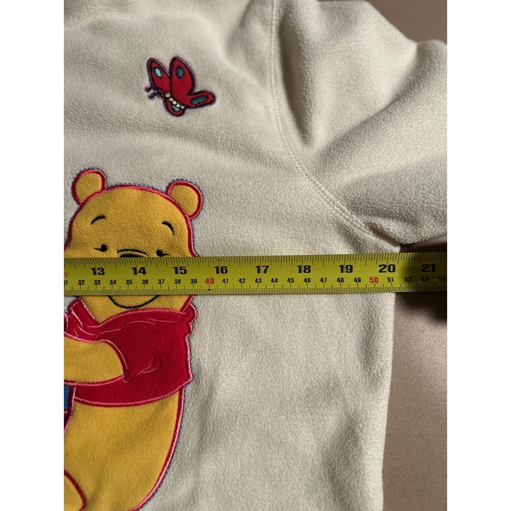 RARE Disney Winnie the Pooh Sweet As Honey Fleece Hoodie Cream Women's Sz Large - Picture 4 of 7